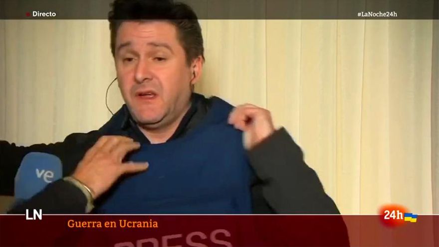 El ejemplo periodístico de Óscar Mijallo en TVE ante el temor de un bombardeo ruso: "Podemos seguir, tranquilo"