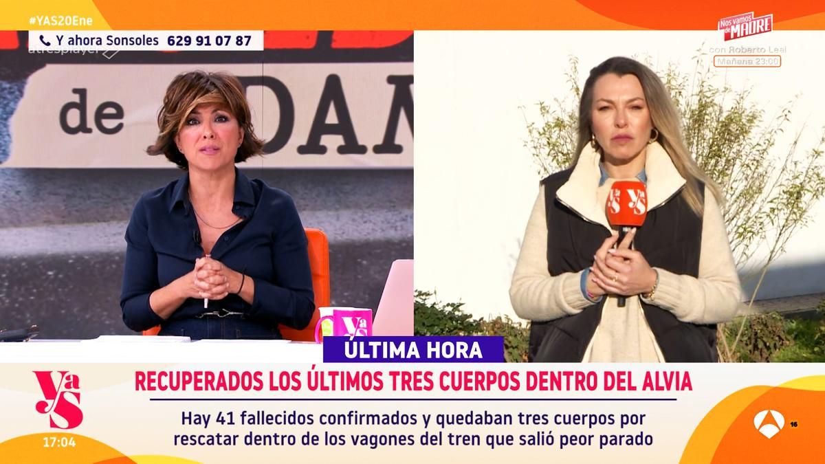 Una reportera de 'Y ahora Sonsoles' se disculpa tras fotografiarse junto al tren de Adamuz: "Máxima solidaridad con las víctimas"