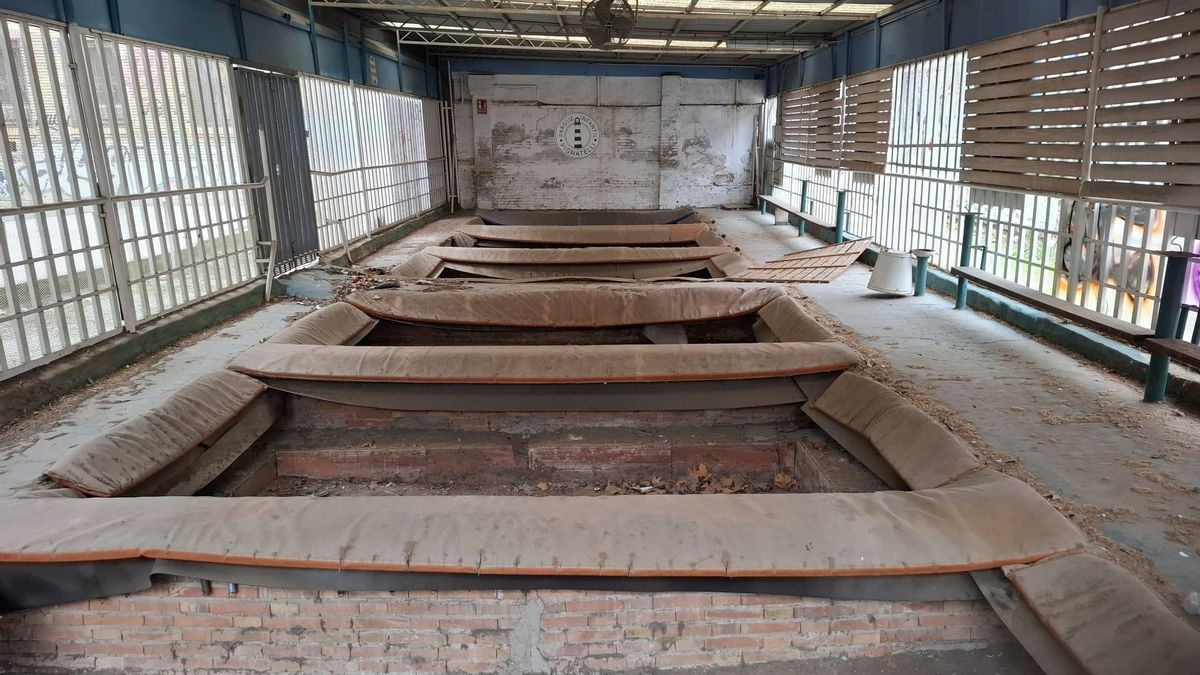 Antigua zona de las colchonetas en el Parque Pignatelli.