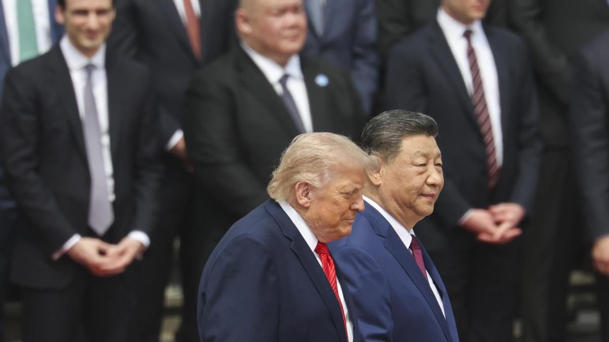 El presidente de Estados Unidos, Donald Trump, y el presidente de China, Xi Jinping, durante su cumbre de mayo en Pekín (China).
