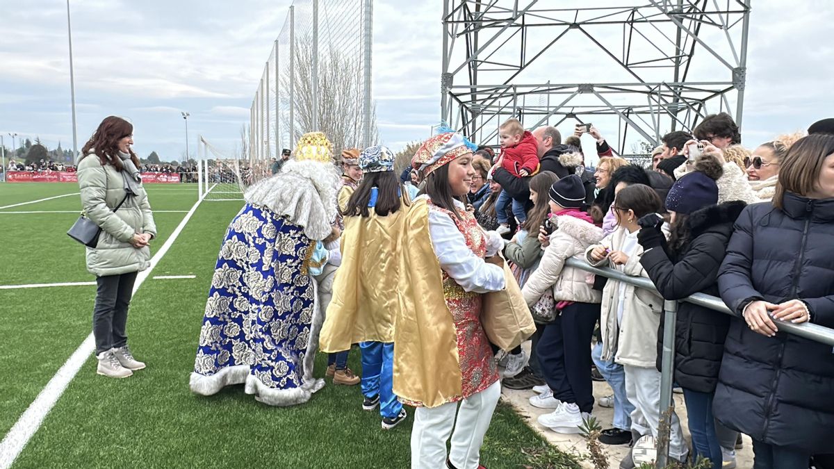 También en helicóptero han llegado los Reyes Magos a Lardero y Santo Domingo de la Calzada