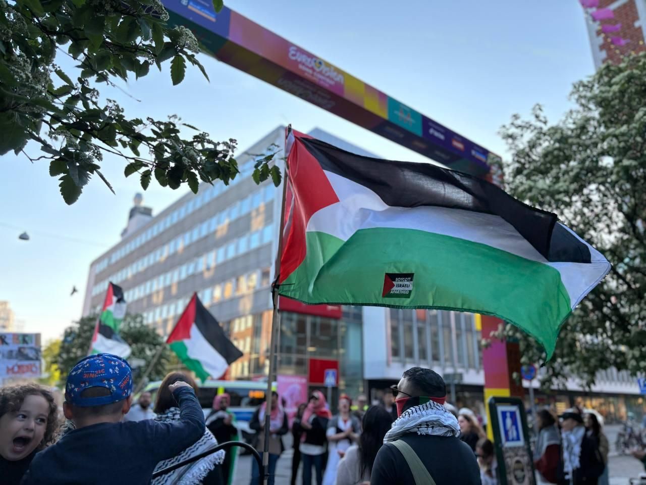 Imagen de la concentración en favor de Palestina en Malmö