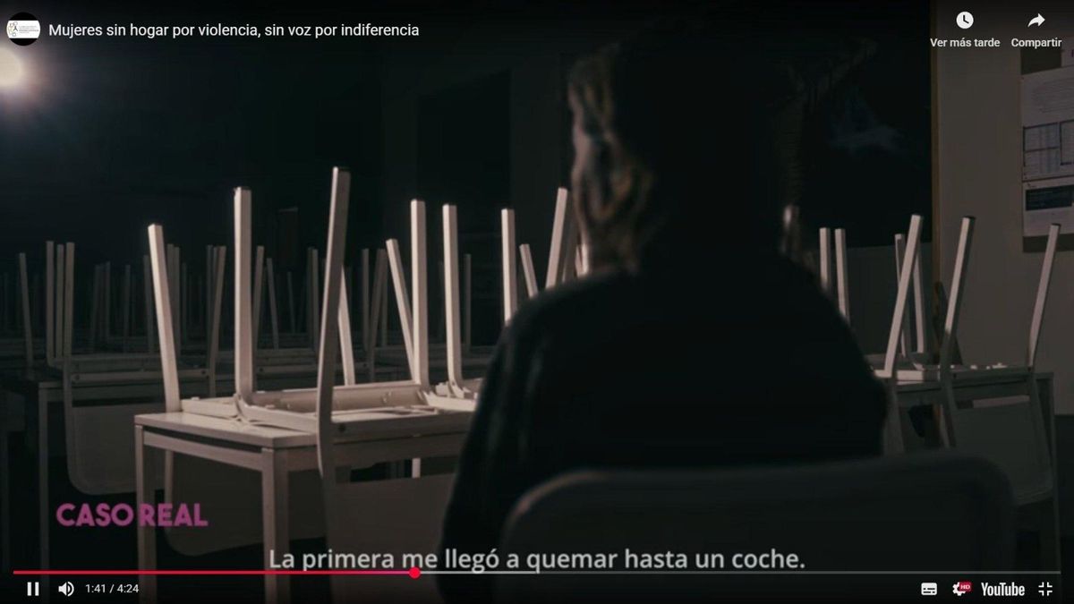 Un vídeo aborda el papel de entidades sociales para buscar salida al sinhogarismo por violencia de género