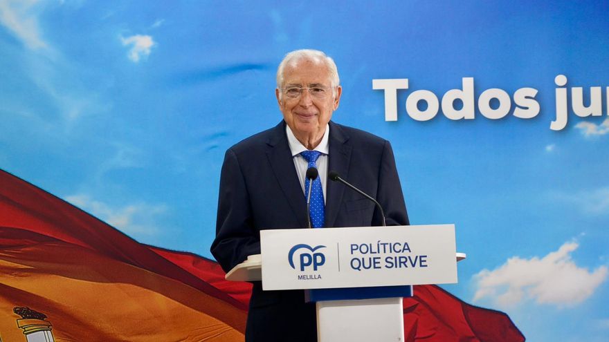 El presidente de la Ciudad Autónoma de Melilla, Juan José Imbroda (PP), en rueda de prensa.