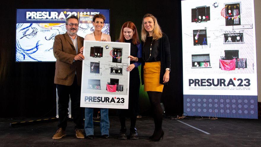 Cartel anunciador de PRESURA 2023 que se celebrará en Pamplona