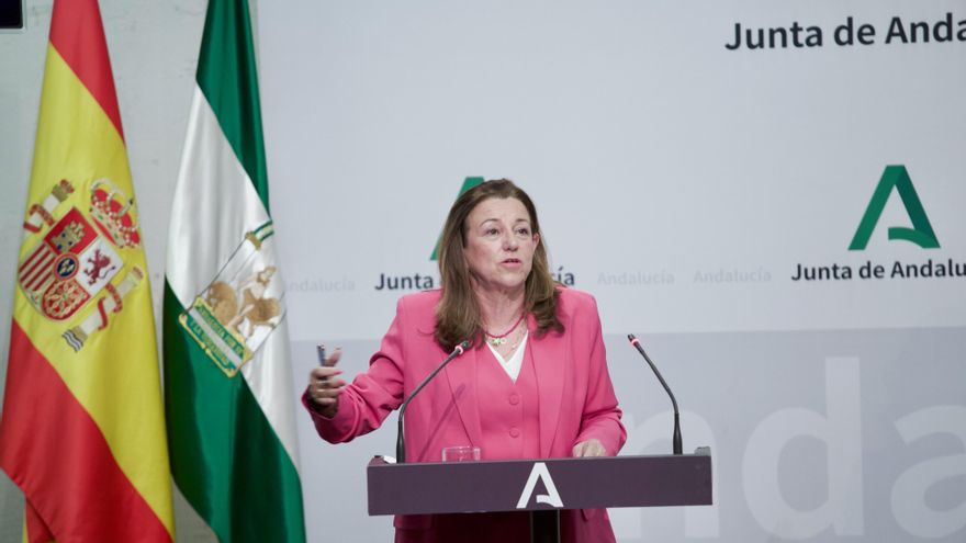 La consejera de Desarrollo Educativo y Formación Profesional, María del Carmen Castillo, comparece durante la rueda de prensa posterior al Consejo de Gobierno. A 05 de marzo de 2025, en Sevilla (Andalucía, España).