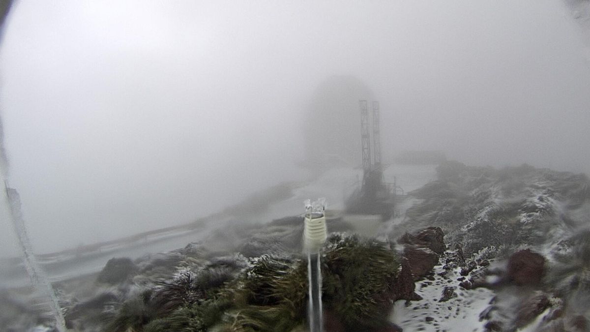Temperatura polar en La Palma:  6,1 grados bajo cero en el Roque