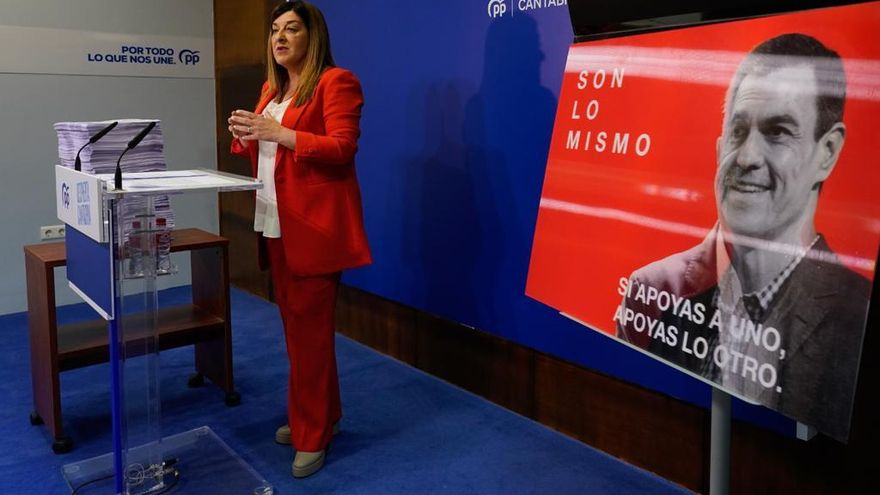 El PP repite campaña en Cantabria: del 'libro rojo de Revilla y Zapatero' al 'son lo mismo' de Sánchez