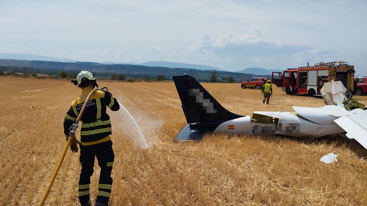 Accidente aéreo en Viana: uno de los pilotos heridos, ingresado en el hospital de Logroño con pronóstico reservado