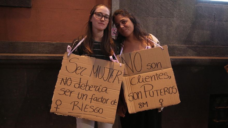 Manifestación por el 8M en Gran Canaria.