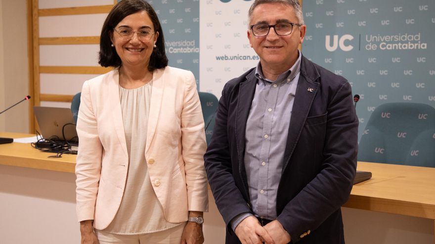 La rectora de la UC, Conchi López, y el vicerrector de Investigación, Transferencia y Doctorado, Luigi dell'Olio