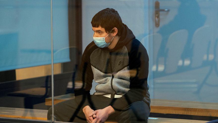 El acusado Mohamed Houli Chemial durante el juicio en su contra en la Audiencia Nacional en San Fernando de Henares, Madrid. EFE/ Fernando Villar