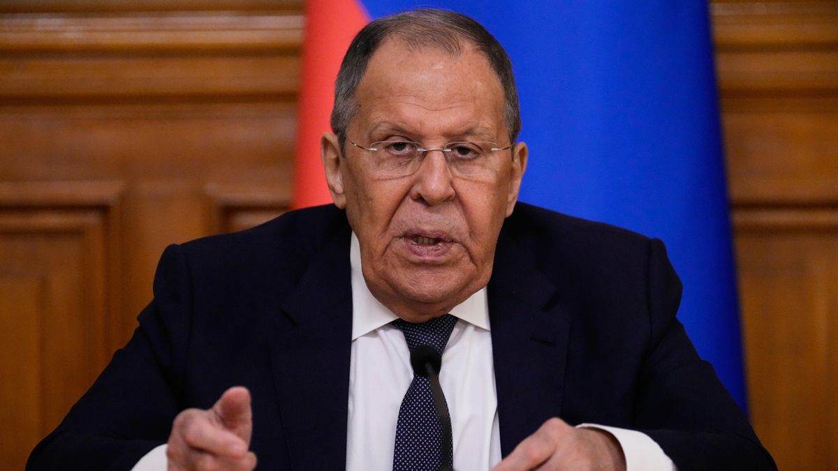El ministro ruso de Exteriores, Serguéi Lavrov, durante una rueda de prensa en Moscú el 21 de agosto.