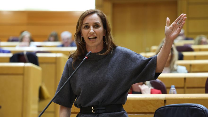 La ministra de Sanidad, Mónica García, este martes en el Senado. EFE/ Kiko Huesca