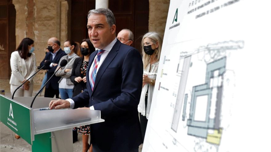 Los consejeros de Presidencia, Administración Pública e Interior, Elías Bendodo, presenta el proyecto de rehabilitación del Convento de la Trinidad a 30 de abril del 2021 en Málaga. Andalucía.