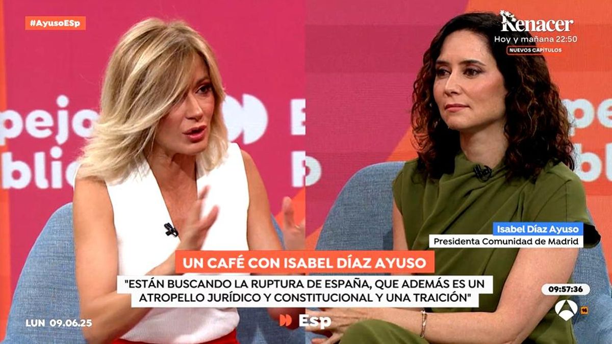Isabel Díaz Ayuso con Susanna Griso en 'Espejo Público'