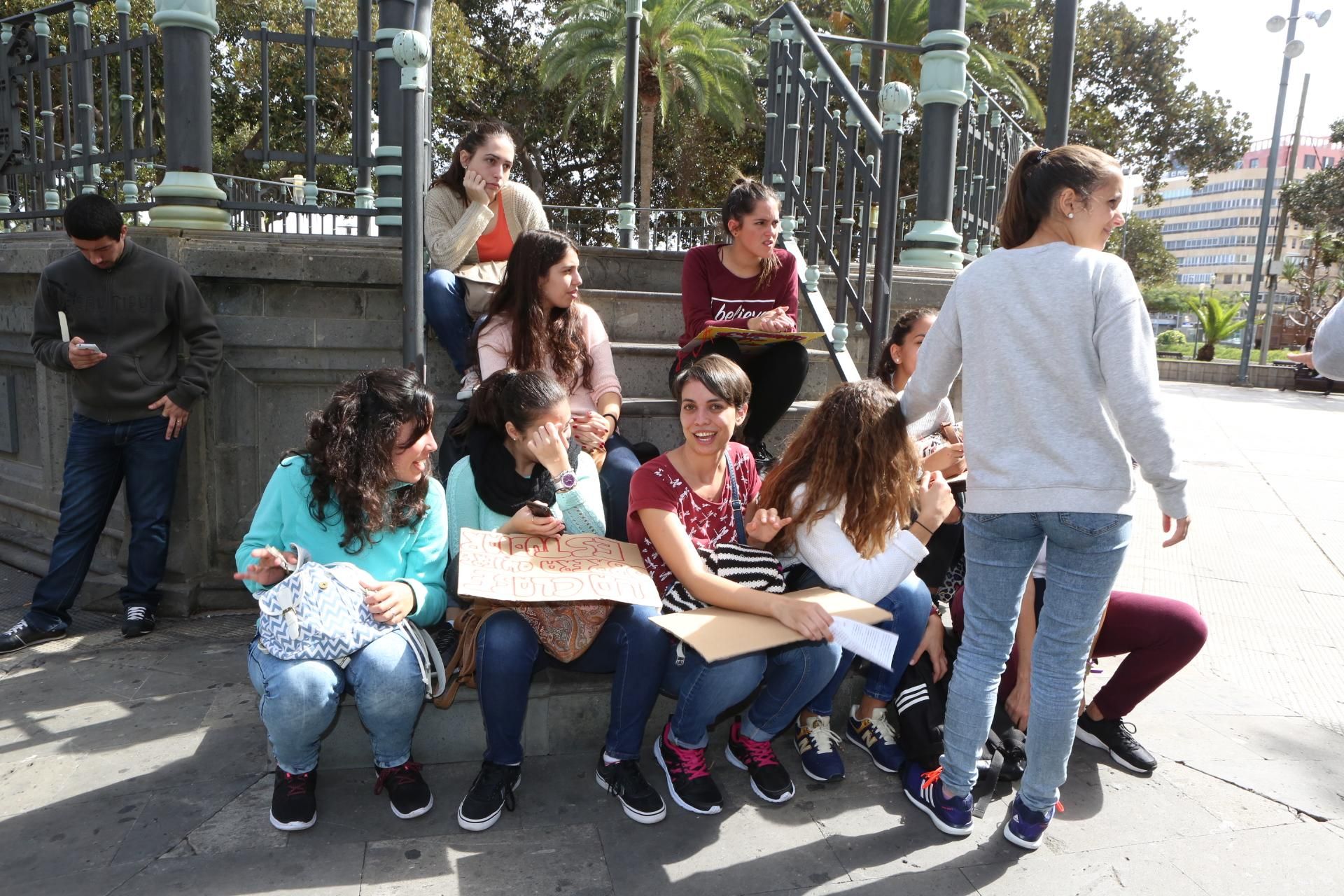 Manifestación de estudiantes en Las Palmas de Gran Canaria. (ALEJANDRO RAMOS)