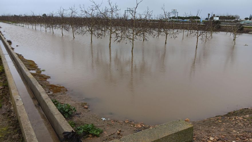 Las familias de las Casas Aisladas de Gévora y Valdebótoa, en Badajoz, continúan desalojadas de sus viviendas por el temporal, aunque la mañana de este viernes han podido acceder temporalmente a los inmuebles para recoger enseres y otras cosas que precisen.- EFE/ José Luis Real