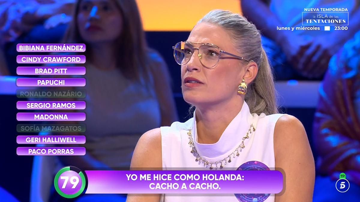 Laura Sánchez, jugando a '¡He dicho!'