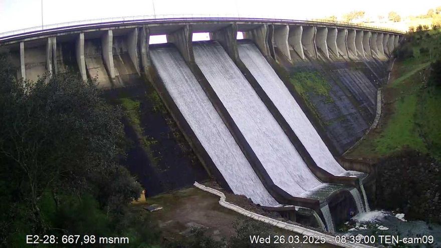 Los pantanos extremeños del Guadiana llegarán esta semana al 70% con las nuevas lluvias