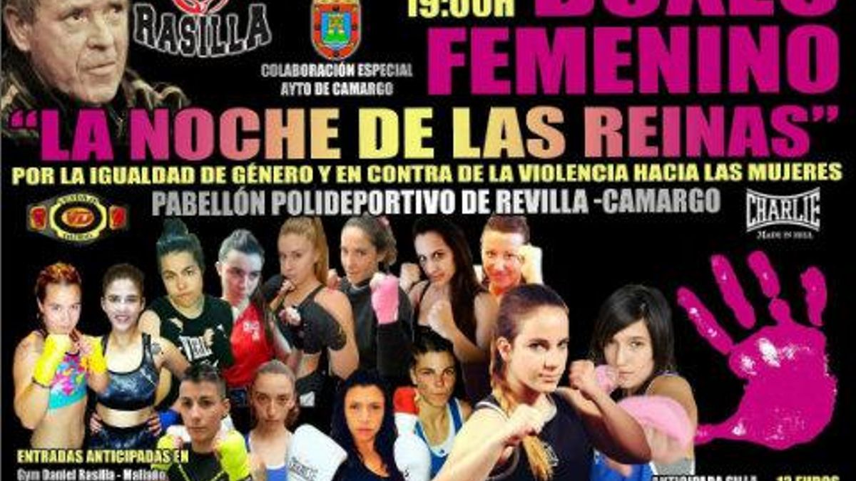 Imagen del cartel anunciador de la velada de boxeo sin los logotipos de los patrocinadores.