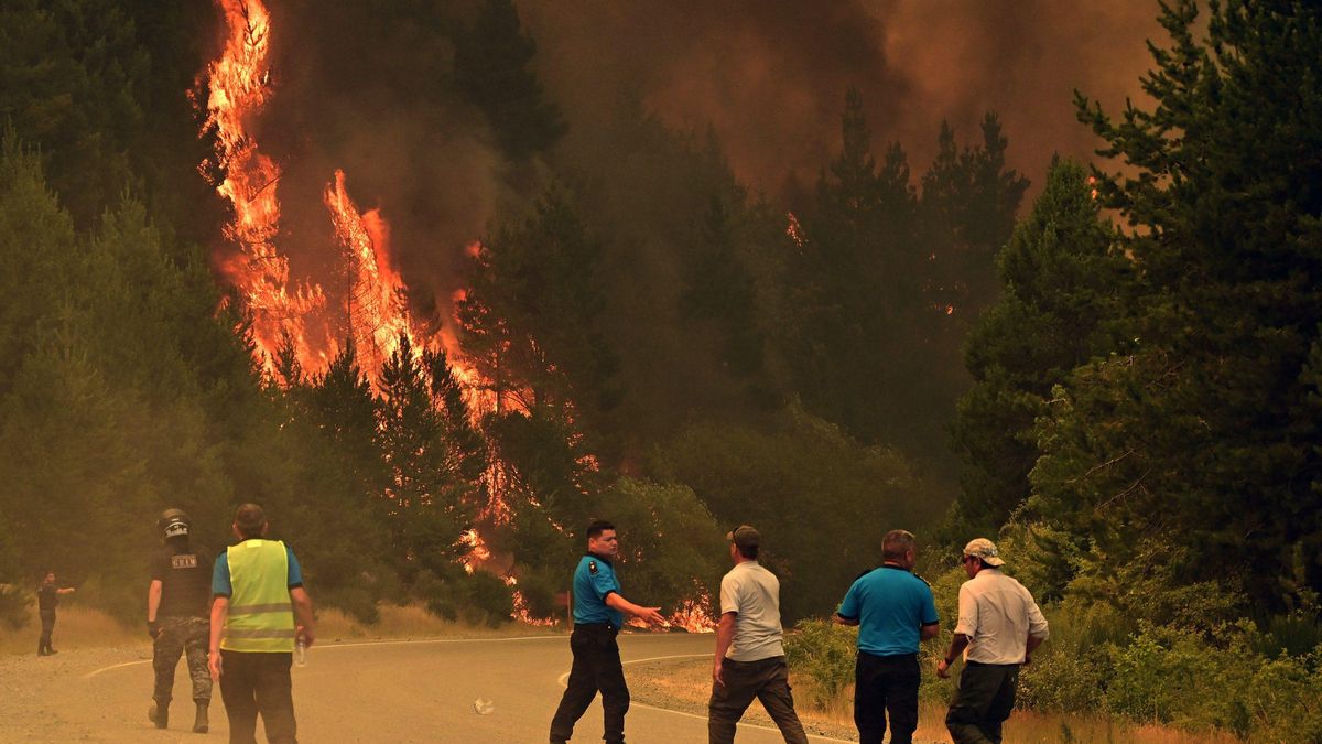 Postal de los incendios en Chubut a principio de año