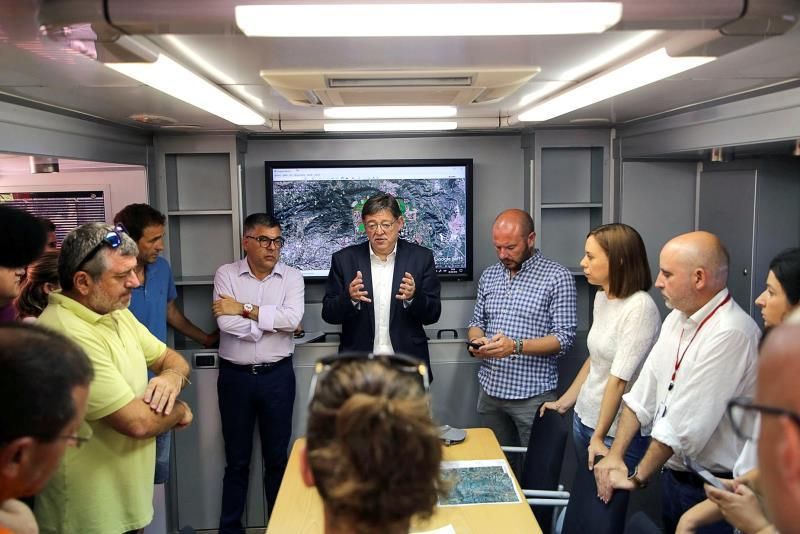 Puig: La situación del incendio es muy complicada y depende de la meteorología