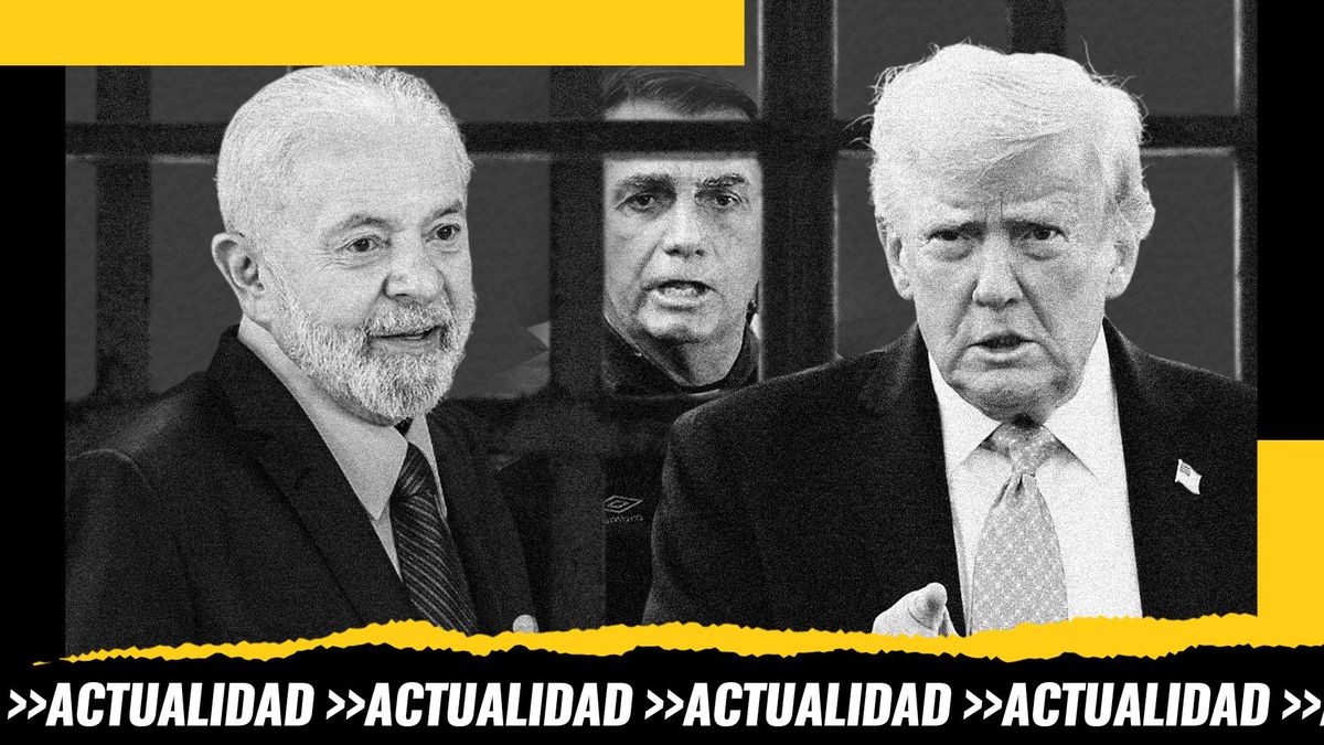 Montaje: los presidentes de Brasil y EEUU, Lula da Silva y Donald Trump, frente al expresidente brasileño Jair Bolsonaro