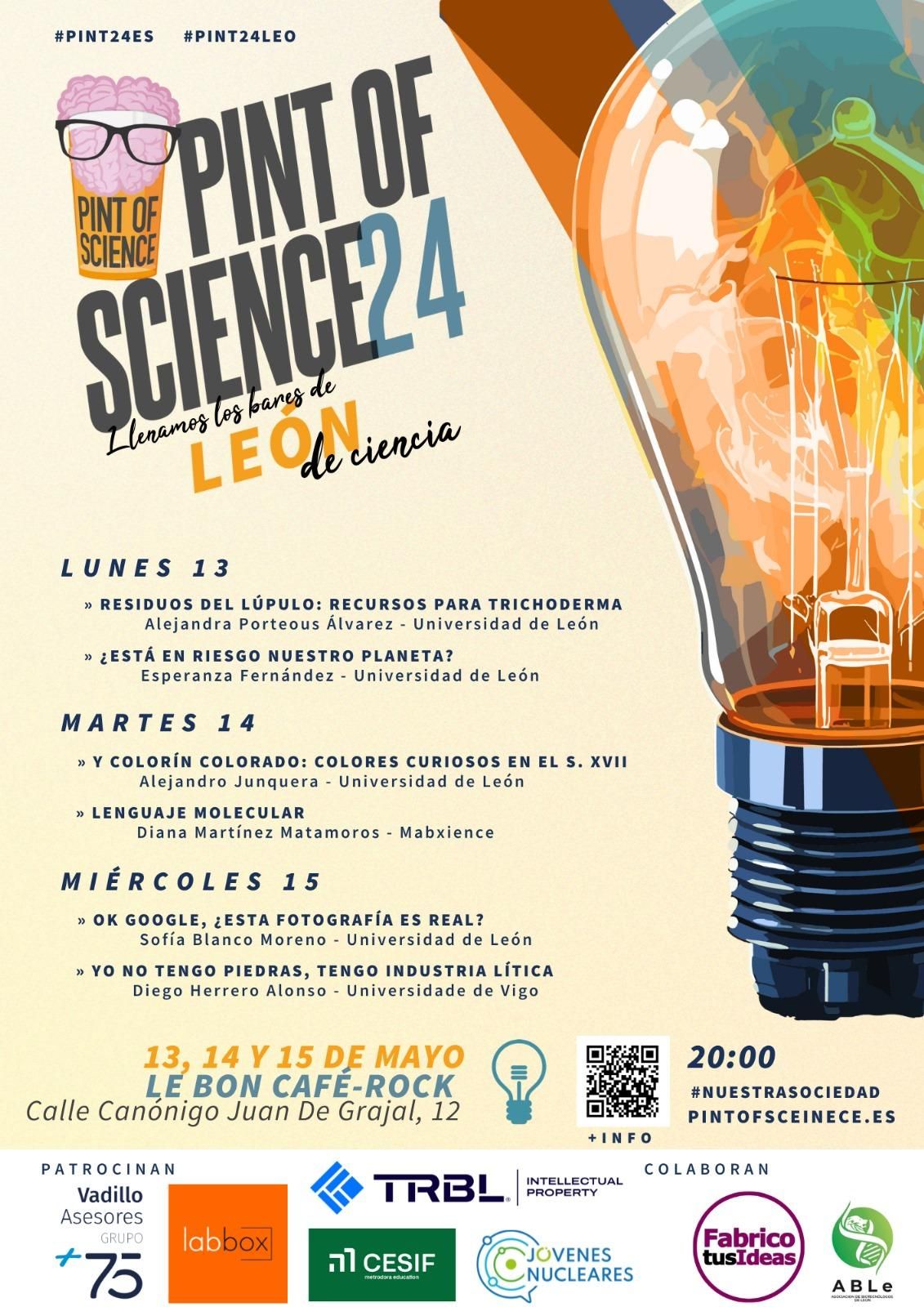 Programa del festival Pint of Science en León.