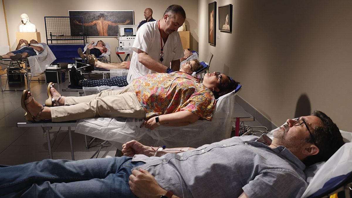 Donación de sangre en la sede de la Fundación Cajasol de Córdoba