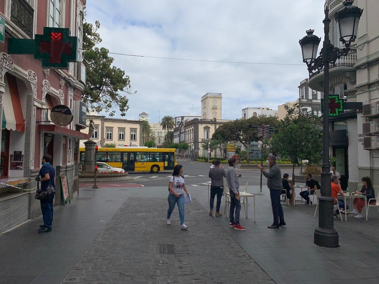 Cafetería abierta en Vegueta, en el primer día de la fase 1