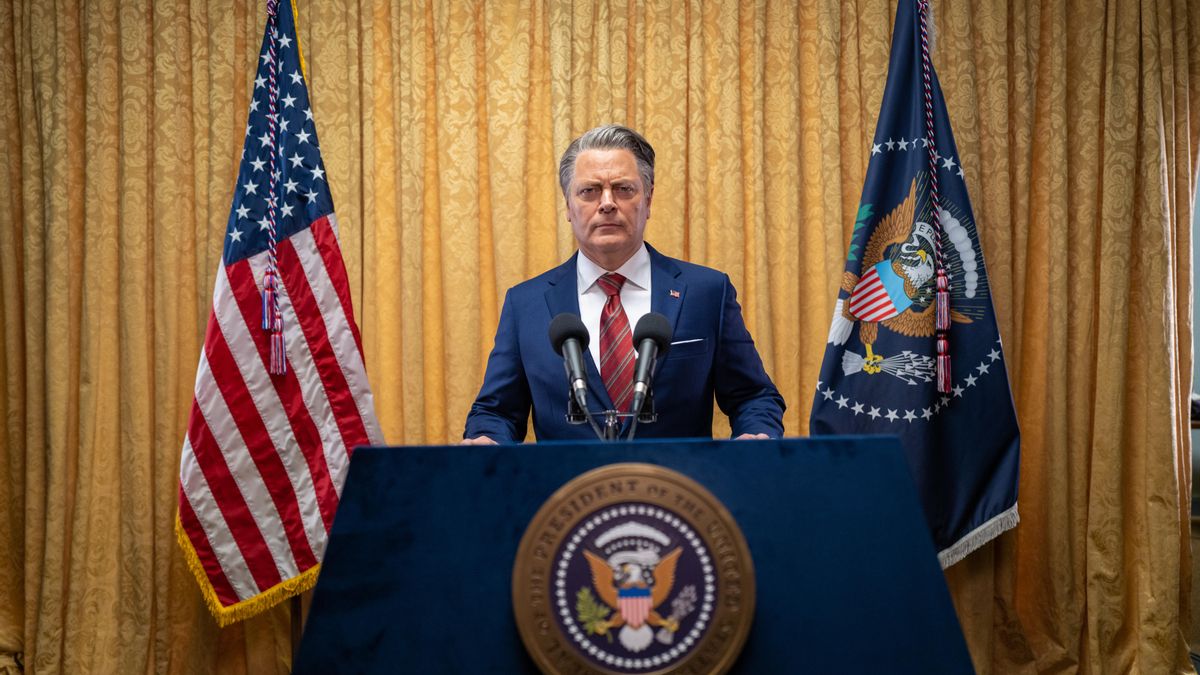 Nick Offerman en un fotograma de 'Civil War', la nueva película de A24