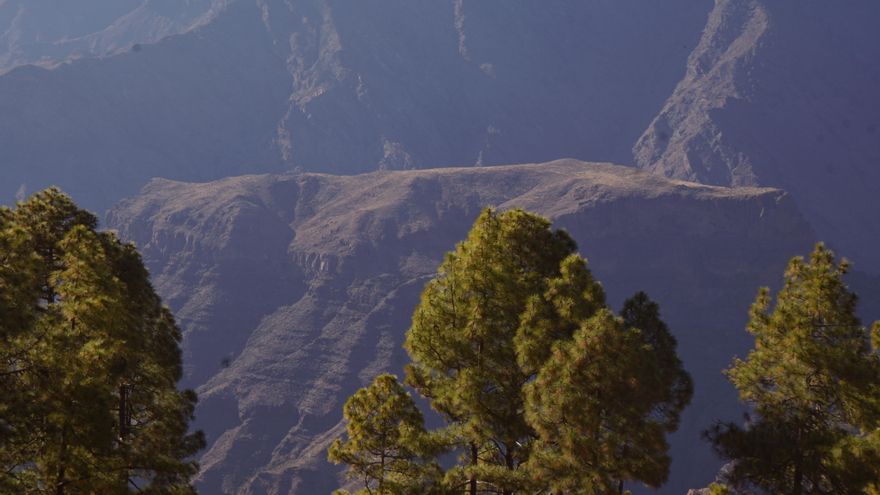 Vertiente suroeste de la Mesa del Junquillo vista desde la Degollada del Agujero, en Pajonales.