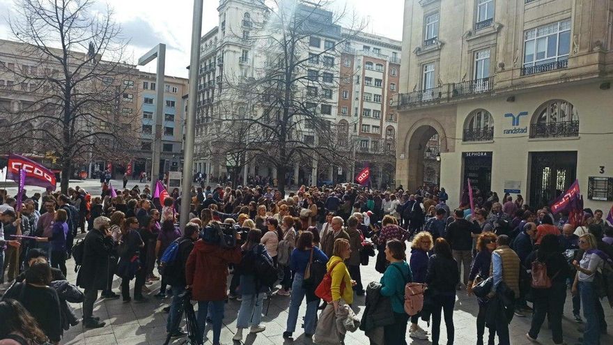 Una de las concentraciones del 8M en Zaragoza
