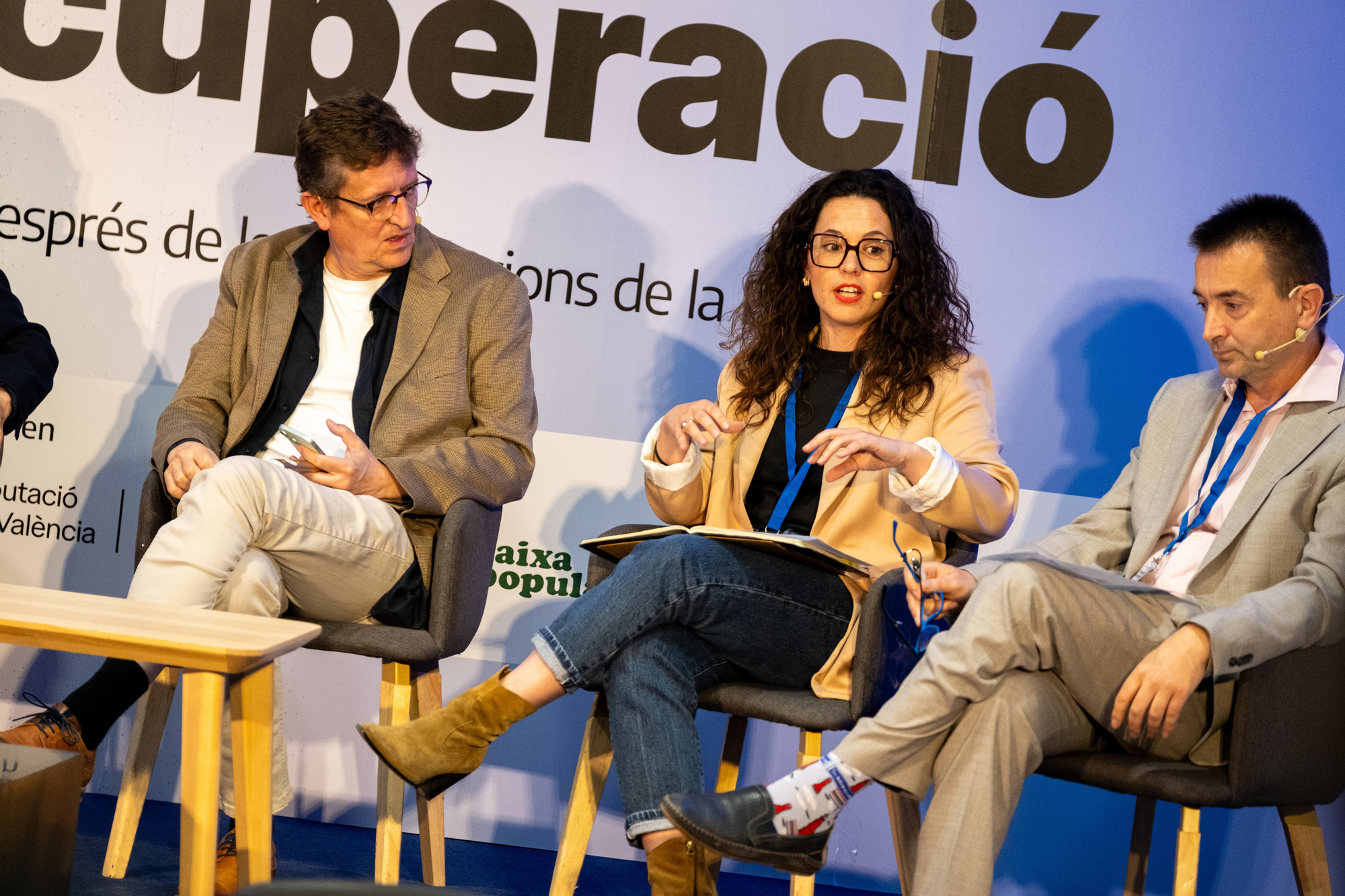 Pau Rausell, Julia Pineda y Paco Alós.