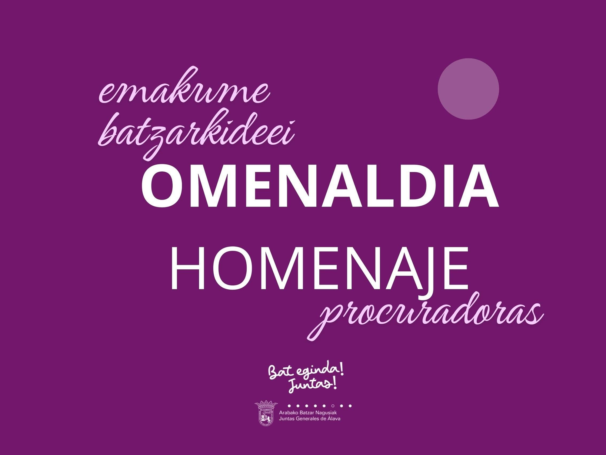 Cartel que anuncia el homenaje de las Juntas Generales