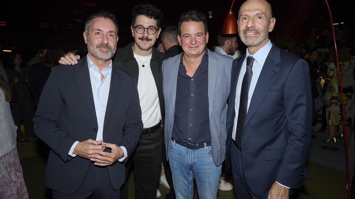 Eduardo Blanco, Fran Ramírez, Santi Botello y Alberto Carullo en la fiesta 25 aniversario de verTele