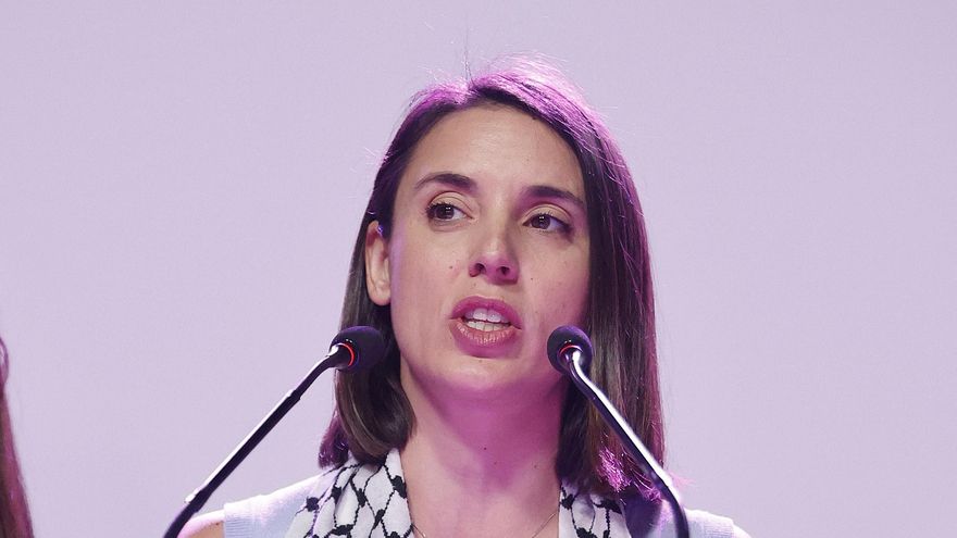 La candidata de Podemos al Parlamento Europeo, Irene Montero, comparece en rueda de prensa para valorar los resultados electorales de los comicios europeos, hoy domingo en Madrid. EFE/J P Gandul