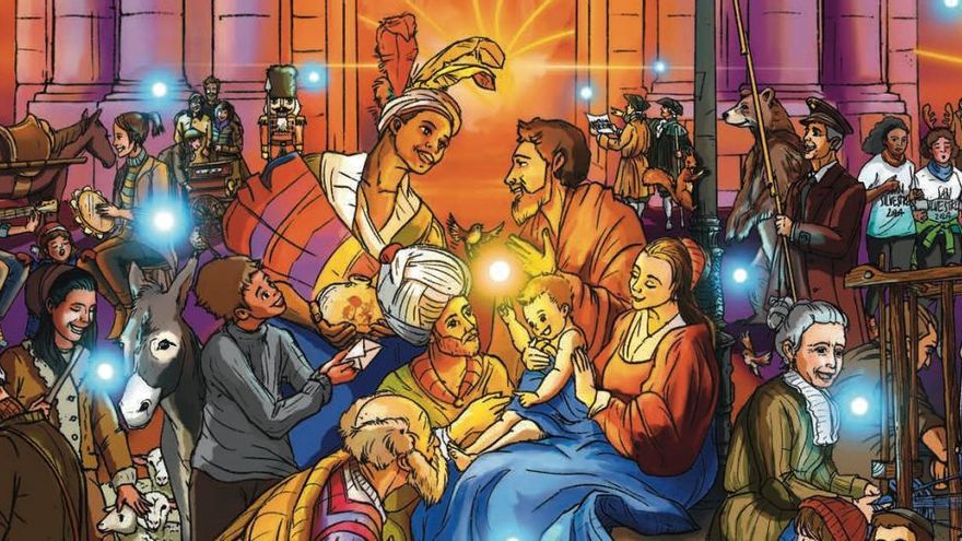 Los detalles escondidos en el cartel de Navidad del Ayuntamiento de Madrid: un oso, Bicimad, Totoro y Gloria Fuertes