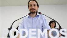 Pablo Iglesias, en la sede de Podemos.