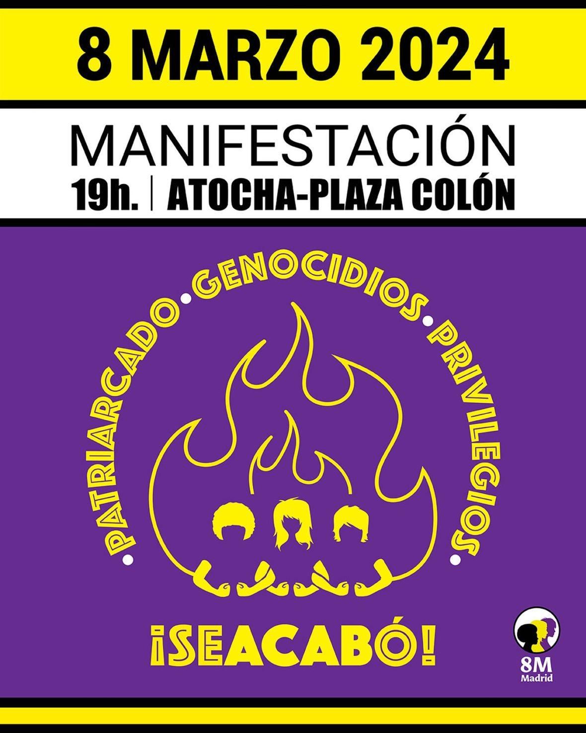 Cartel de la manifestación convocada por la Comisión 8M