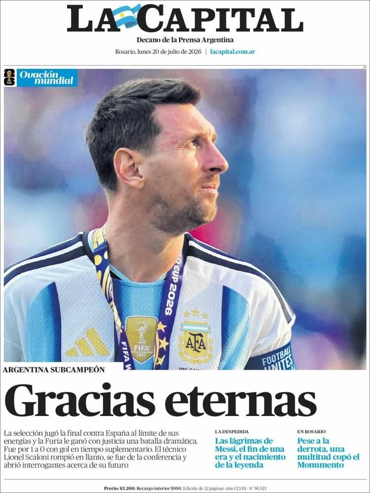 Las lágrimas de Messi y el título de España, en las tapas de los diarios del mundo