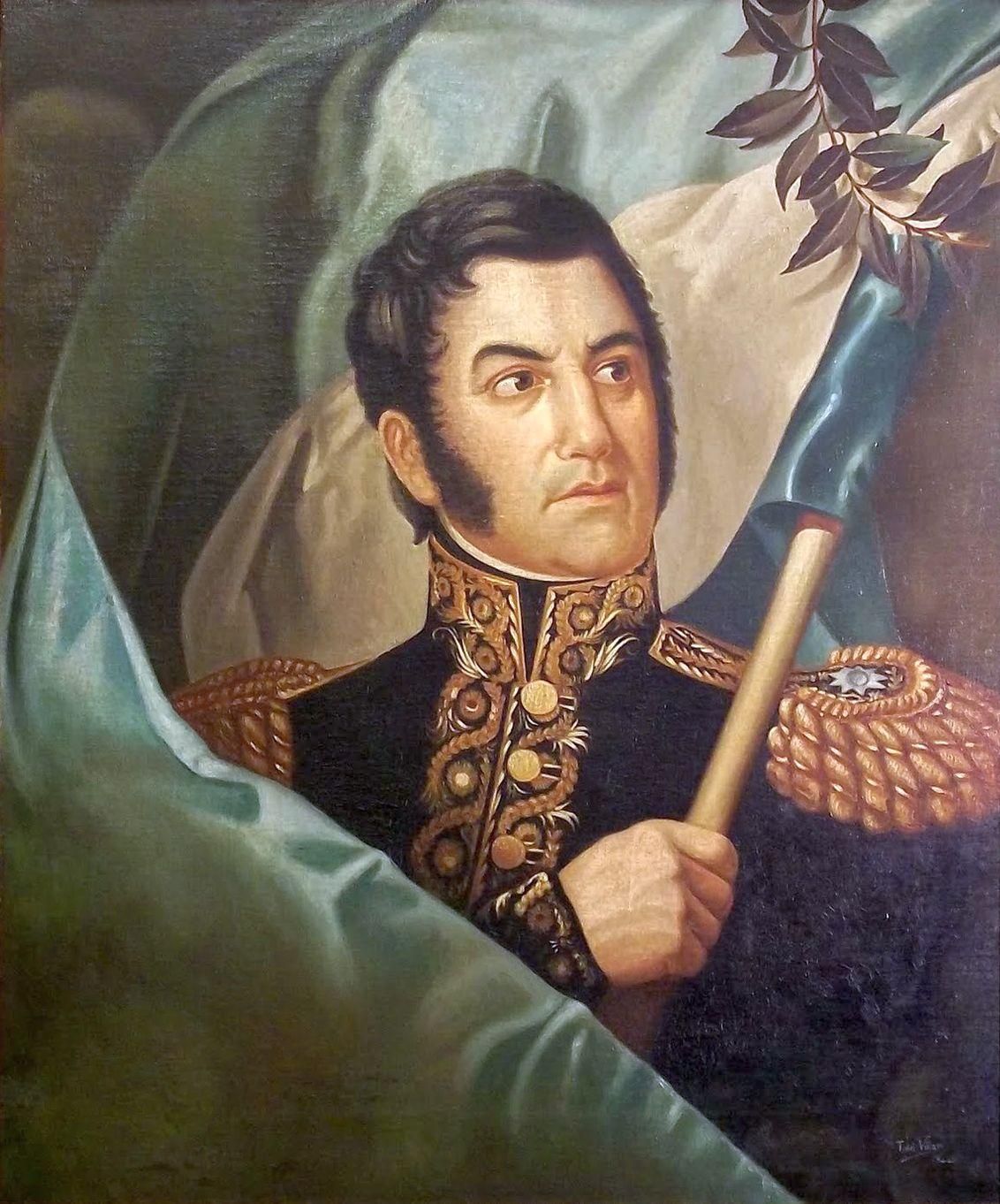 Retrato canónico del Libertador General José de San Martín, realizado por José Gil de Castro y conservado en el Museo Histórico Nacional (Argentina).