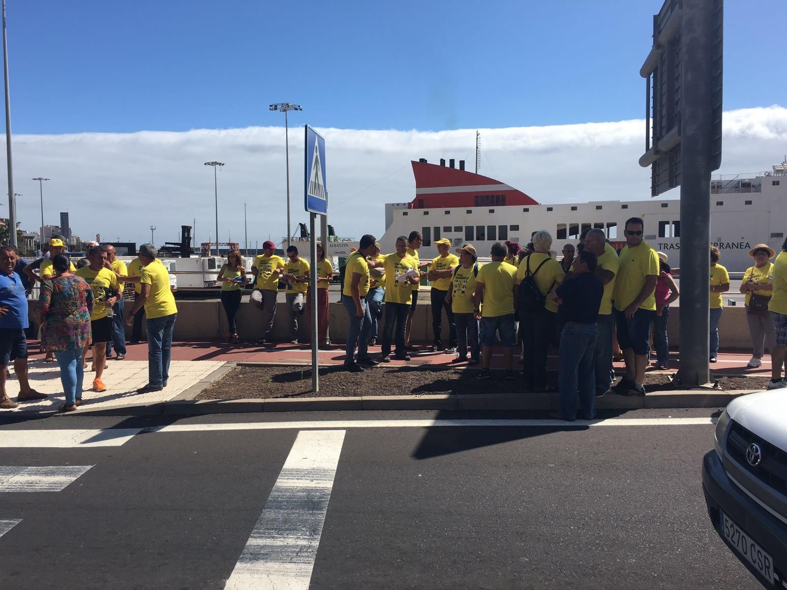 Imágenes de la manifestación de los agricultores del plátano de La Palma,