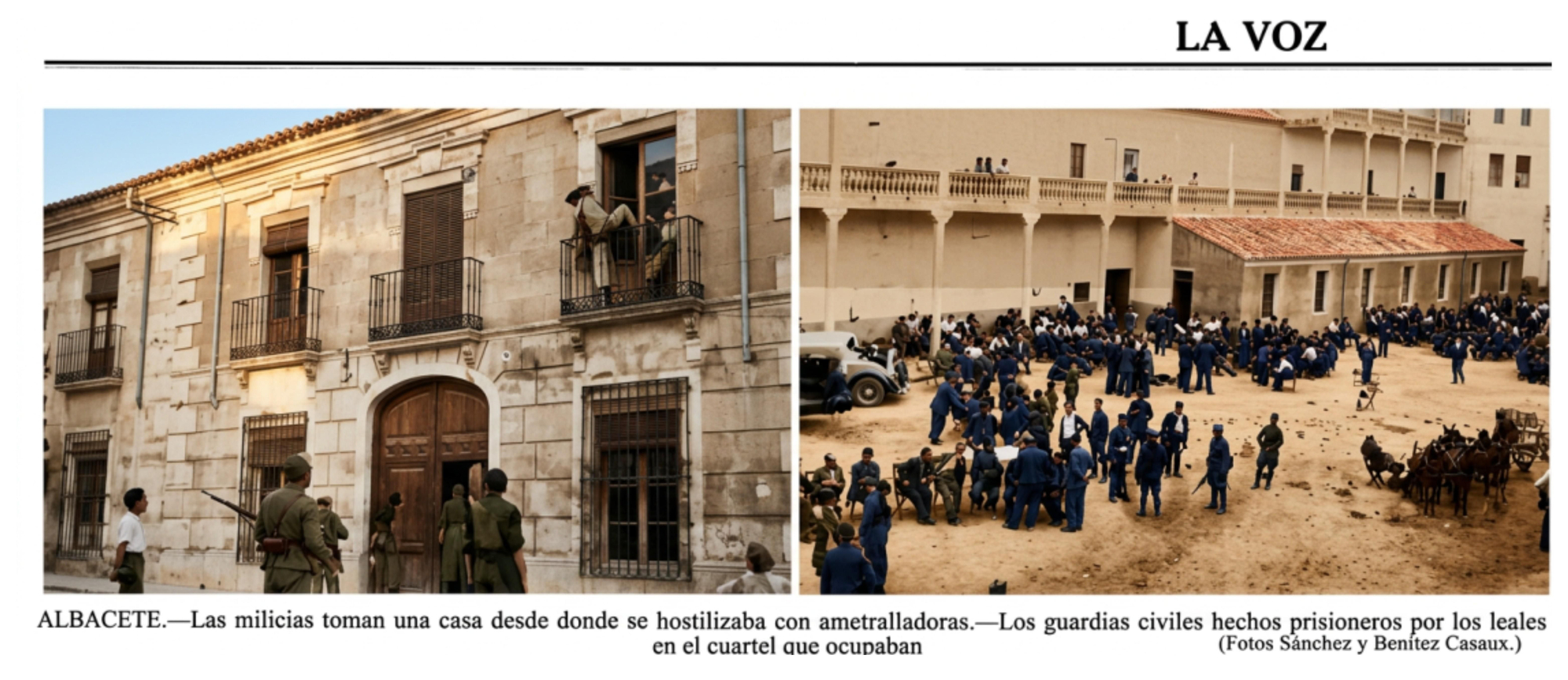 El diario 'La Voz' reprodujo dos imágenes sobre la conquista de Albacete. 