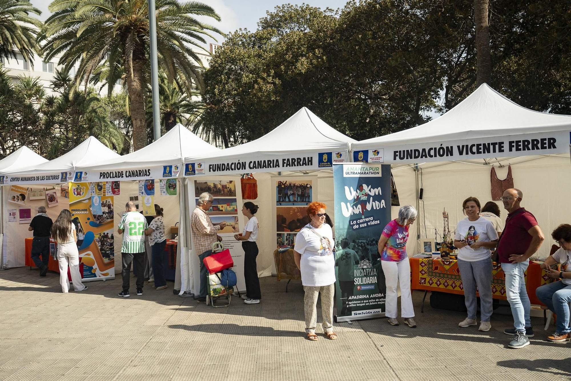 Stands de entidades en el evento 'Encuentro Gran Canaria Solidaria'.