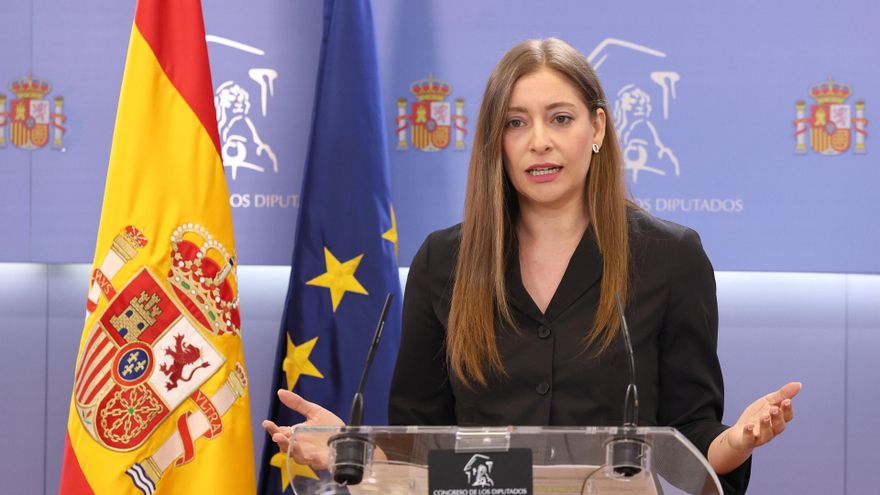 La portavoz del PP en el Congreso, Ester Muñoz, durante una rueda de prensa en el Congreso de los Diputados, a 19 de mayo de 2026, en Madrid (España).