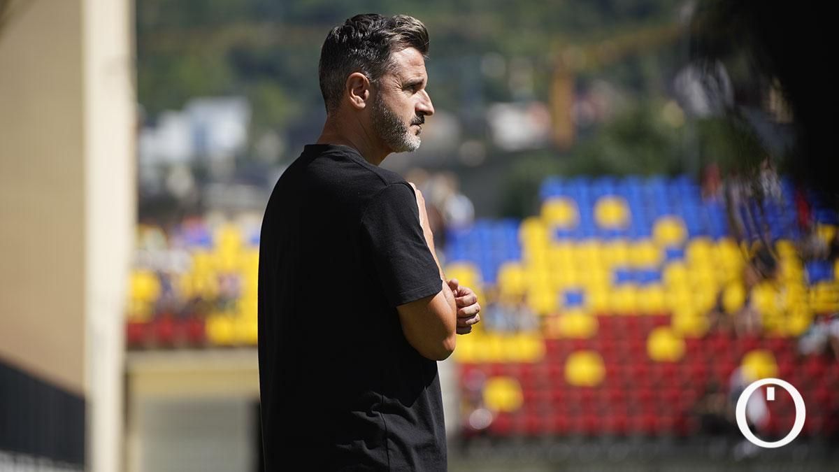 Iván Ania, durante el FC Andorra - Córdoba CF