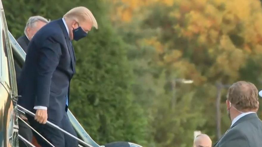 Trump, a su llegada al hospital militar donde permanecerá ingresado "varios días"