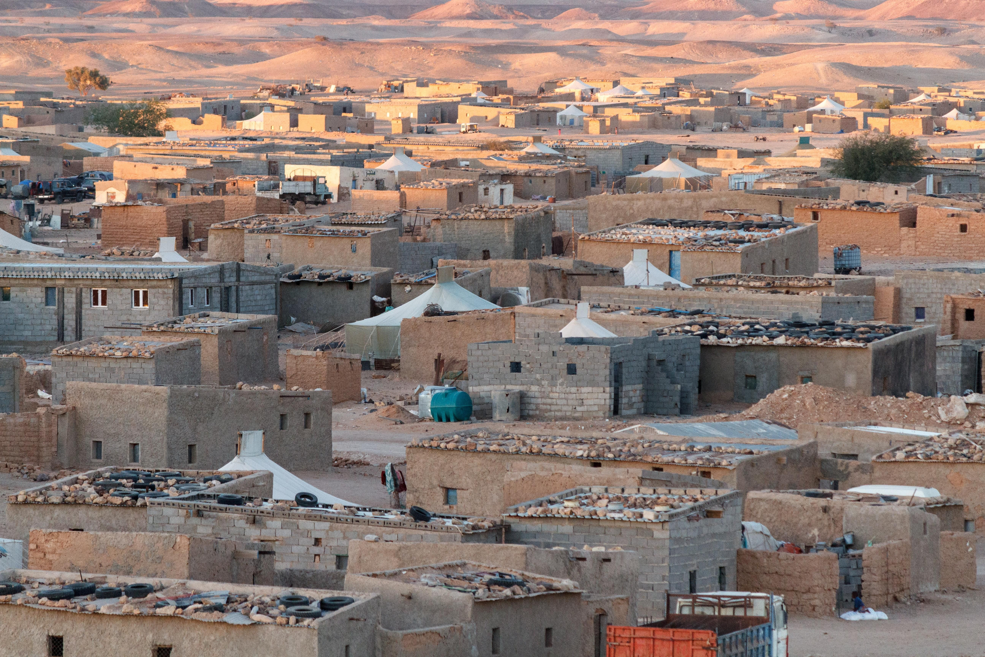 Vista aérea de un campamento de refugiados saharauis.